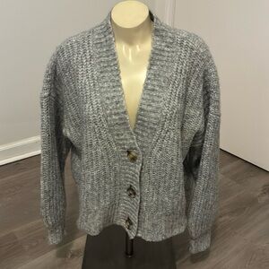 Madewell Wool Blend Cozy Cable Knit Cropped Sweater